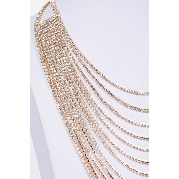 Layered Rhinestone Necklace - Picture 3 of 3